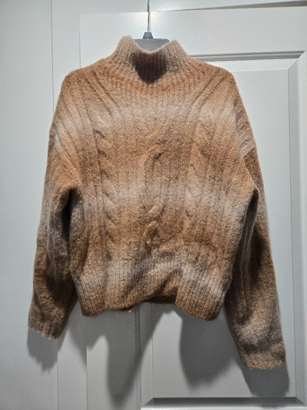Banana Republic Alpaca Blend Cable Knit Mock Neck Sweater M